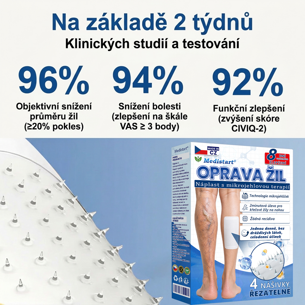 🧑‍⚕️🧑‍⚕️Medistart® VeinRepair mikrojehličková pečující náplast ⚡ Okamžitá úleva, dlouhodobé výsledky