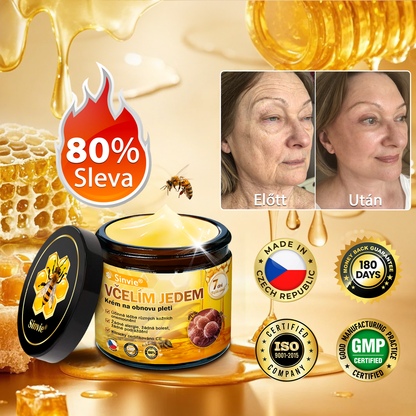 🧑‍⚕️Doporučení dermatologa ✨ Sinvie® Včelím Jedem Krém na Opravu Pokožky 🔥 Český vývoj, výroba a dodávka v České republice