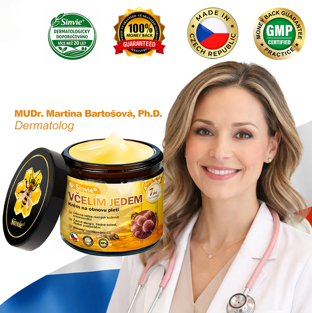 🧑‍⚕️Doporučení dermatologa ✨ Sinvie® Včelím Jedem Krém na Opravu Pokožky 🔥 Český vývoj, výroba a dodávka v České republice